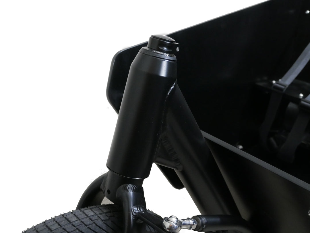 The headtube and top of the fork for an Argo Cargo Kit