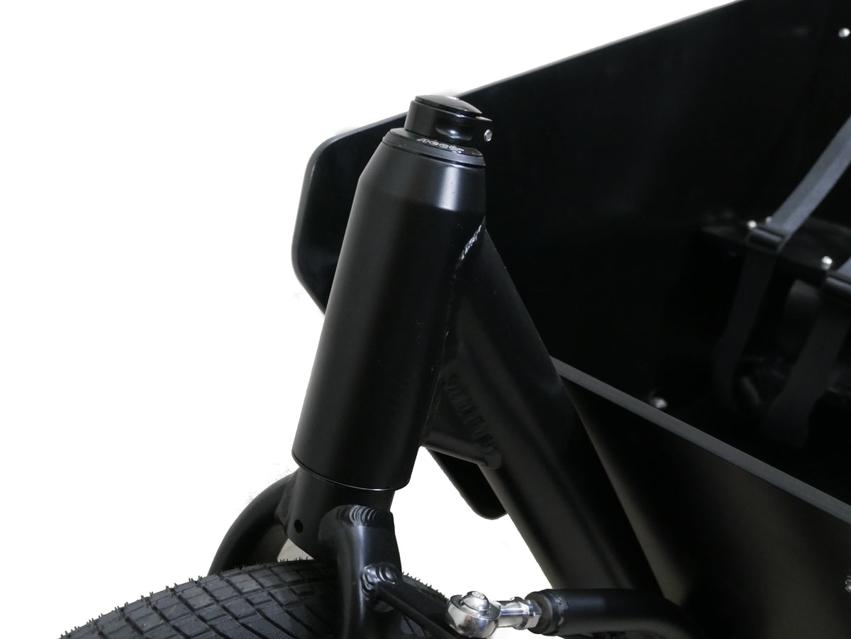 The headtube and top of the fork for an Argo Cargo Kit